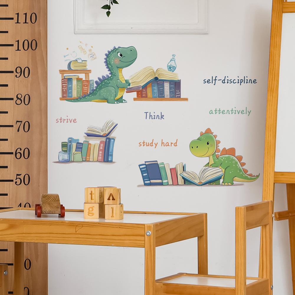 Little Dinosaur Study Room Home Background Beautification and Decoration Wall Stickers for Serious Study