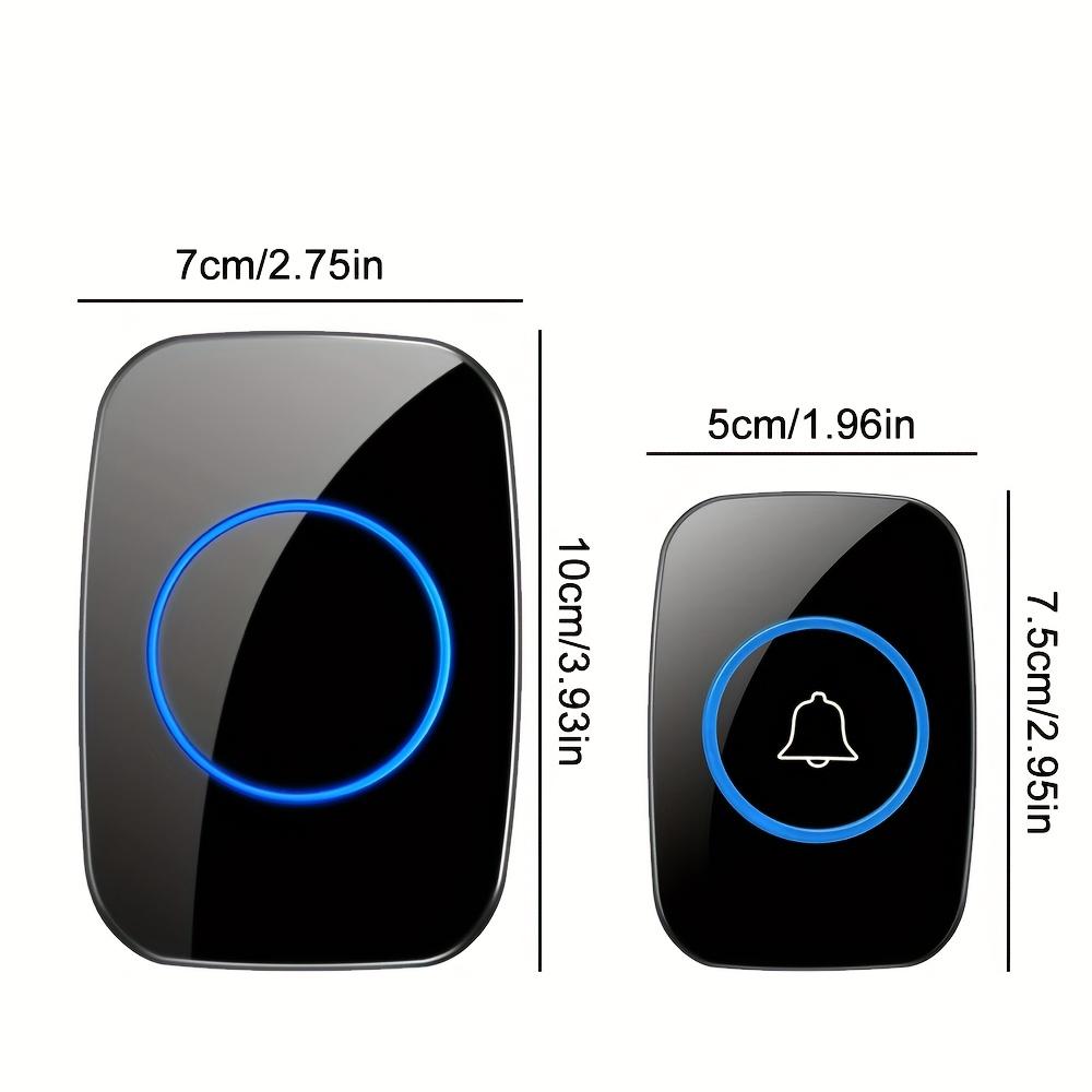 Trådlös dörrklocka med 1 knapp och 2 mottagare, med 300 meters effektiv räckvidd, plug-in dörrklocka, LED-indikator, 5-stegs volymjustering, 60 ringsignaler.