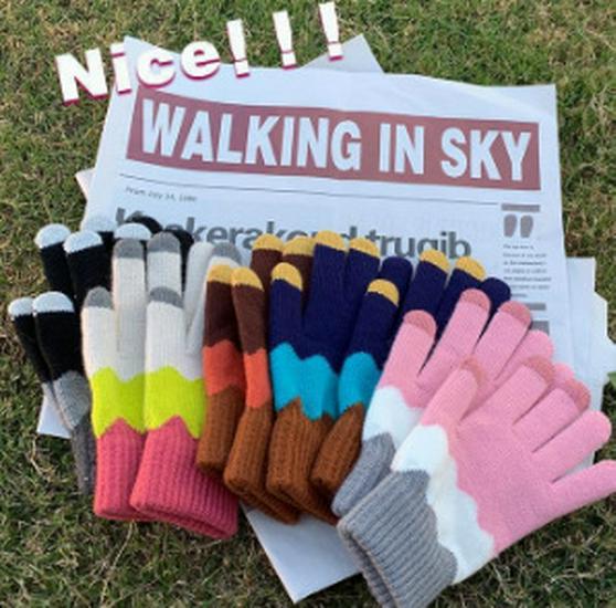 

Новые женские флисовые перчатки с сенсорным экраном в корейском стиле: Градиентный, Тепло- и Холодостойкий