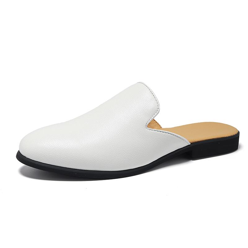 Hvite Herre Halvsko For Menn Sko Mules Fritidssko Designer Sko Mote Loafers Luksus Svarte Tøfler 2024