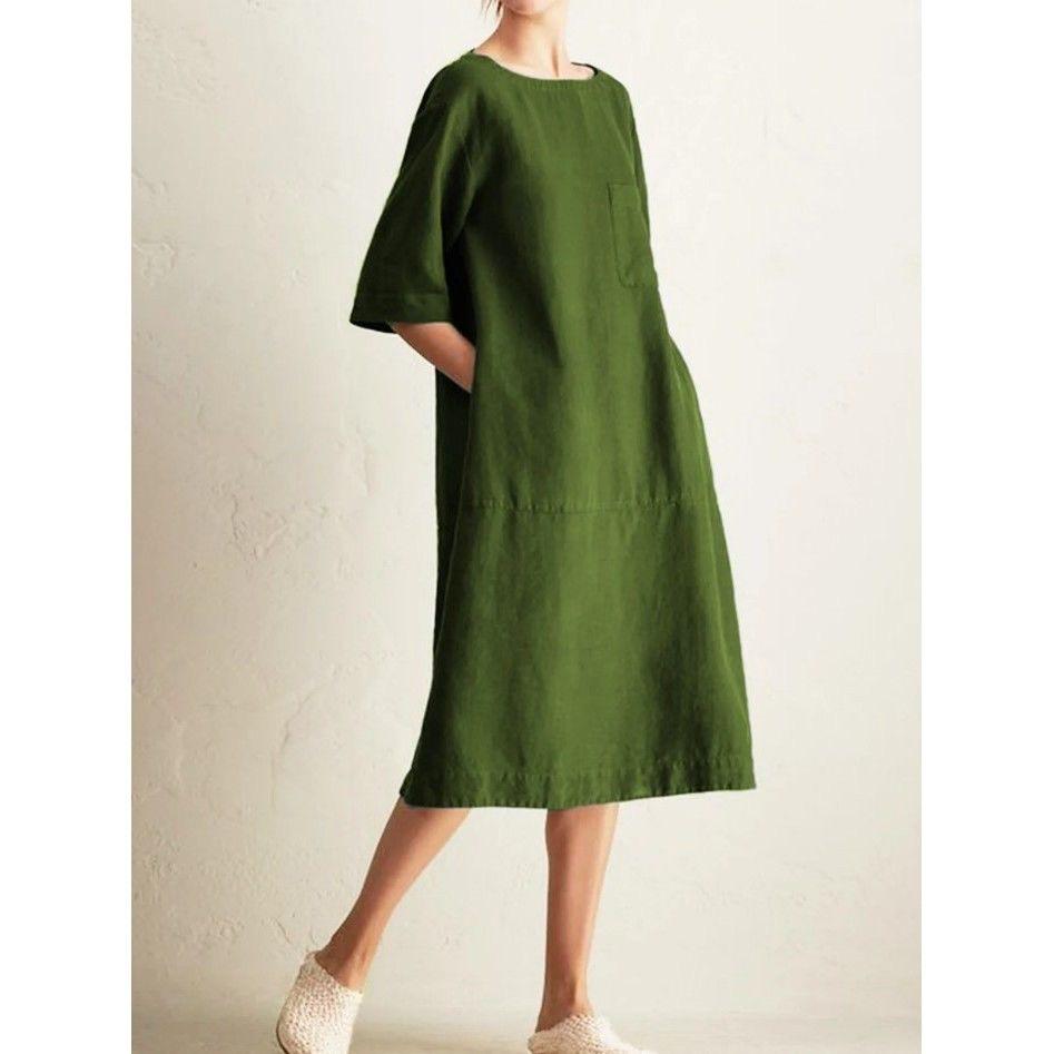 Stylish Summer Cotton-Linen Patchwork Mid-Length Skirt - Plus Size Women's Clothing