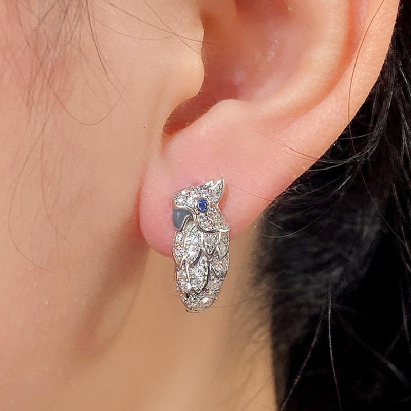 European and American Fashionable Women's Simple and Personalized Parrot Earrings, Creative, Sweet and High-end Ear Rings