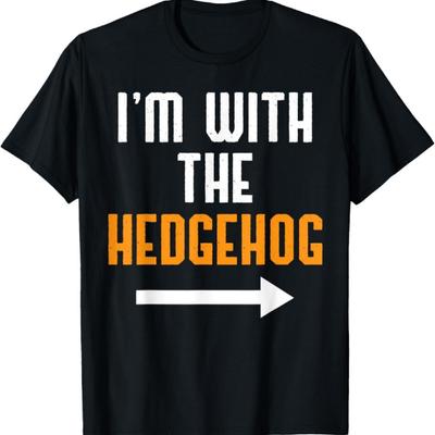 I'm With The Hedgehog Costume Funny Halloween Couple T-Shirt