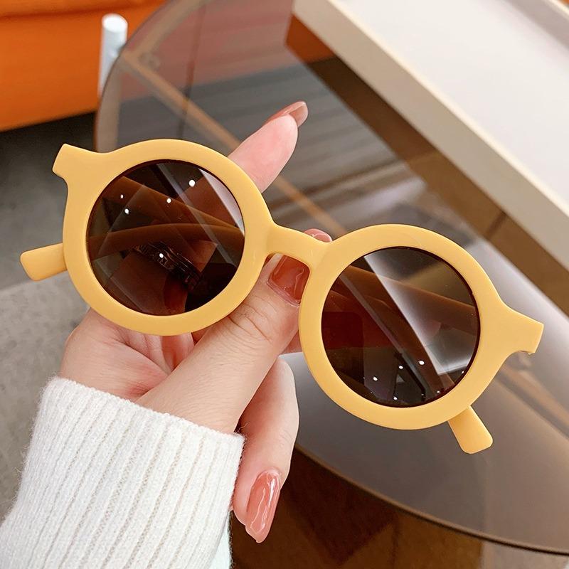 3 Stück Neuer Koreanischer Stil Runde Form Kinder Süße Sonnenbrillen Kinder Anti-UV-Brillen Bunte Sonnenbrille