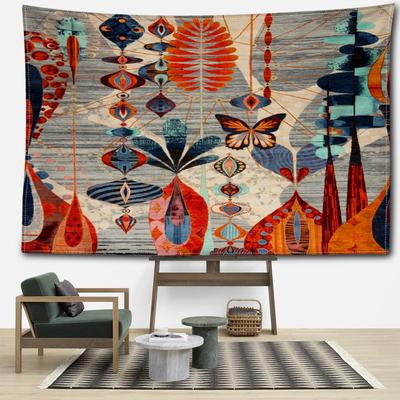 Tapiserie Imprimată cu Graffiti Artă Pene de Fluture, Design Modern Artă de Agățat pe Perete pentru Cameră Sufragerie Decorare Perete