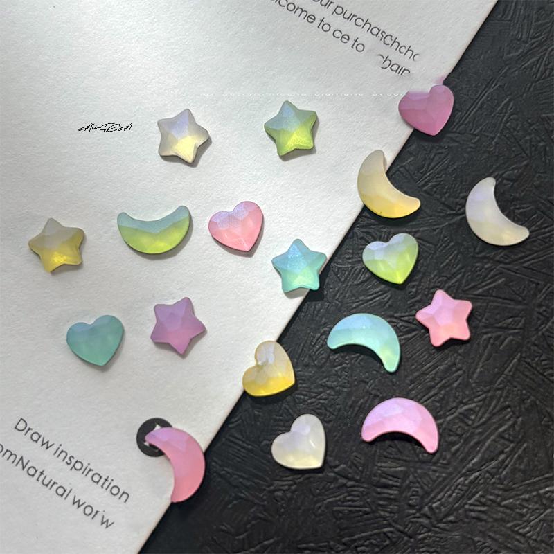Luxury Love Star Moon Resin Crystal Nail Art Rhinestones Flatback Manicure Accesorios Supplies Decorations Charms for Nails