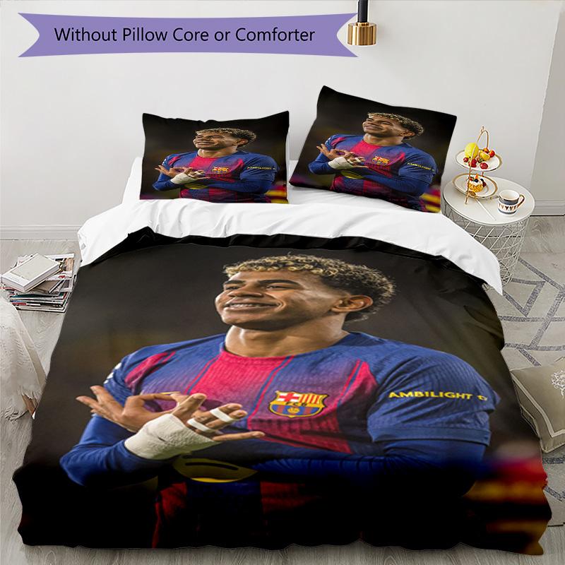 Lamine Yamal Fcb World Cup Champion Bedding Set,Premium Bed Linen for Bedroom Home Decoration,Perfect Collectible Gift for Messi Fans,Easy Care Duvet 