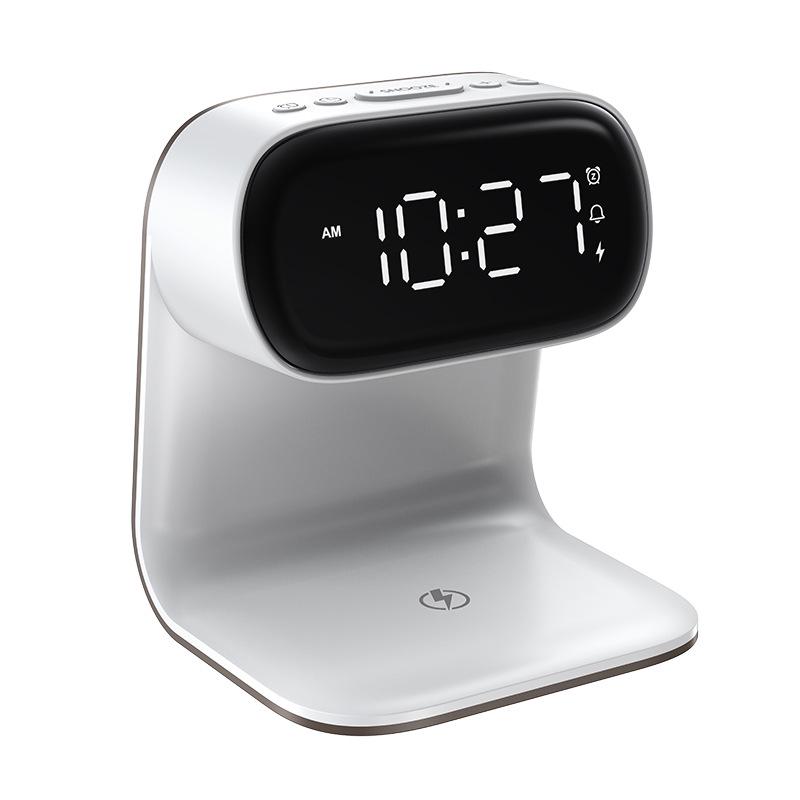 Wireless Charging Alarm Clock with Large Screen and Night Light