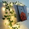 Flower Green Leaf String Lights Artificial Vine Fairy Lights Battery Powered Garland Light For Weeding Home Decor