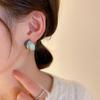 Korean Arc Cross Enamel Stud Earrings for Women Geometric Jewelry Party Accessories