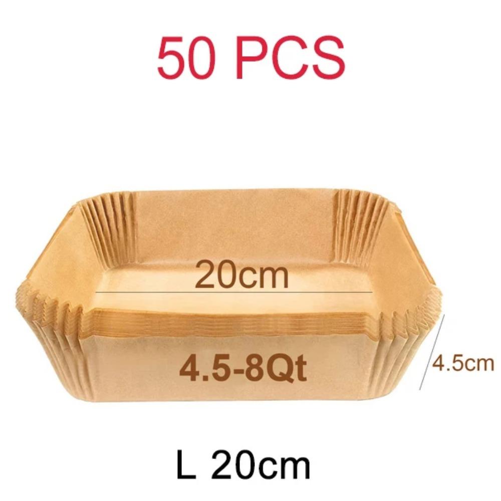 Large Air Fryer Paper Liner 23cm Square/Round Oil-proof Disposable Parchment Special Paper Tray Baking Mat Air Fryer Accessories