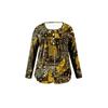 Women S Plus Size V Neck Long Sleeve Paisley Pattern Loose Fit T Shirt