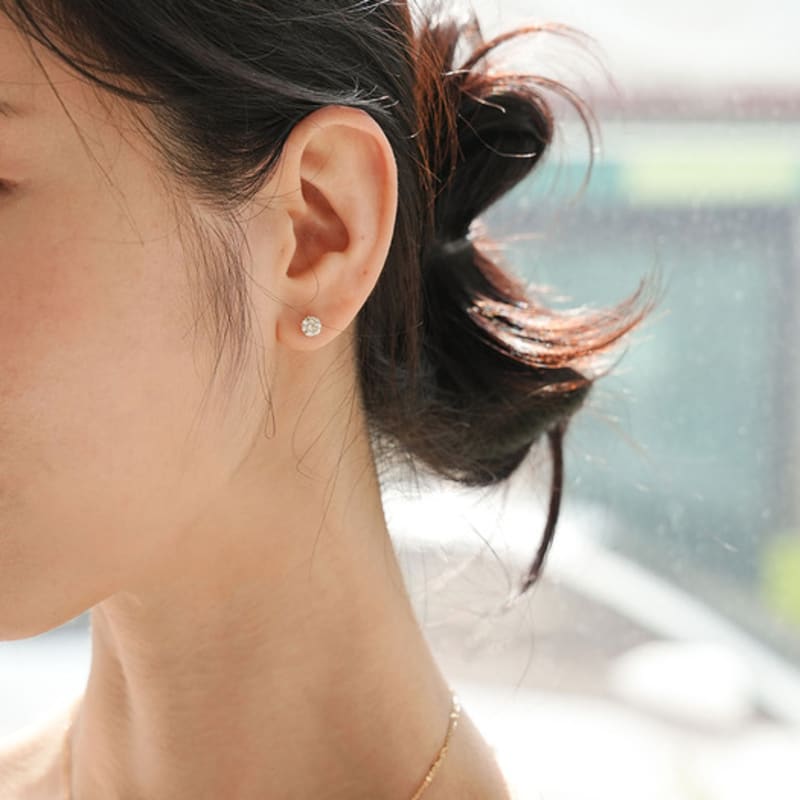 Modernlike Silver 925 Moissanite 6-prong Earrings 5th Anniversary