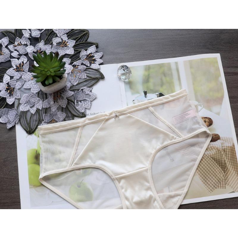 Underwear Mesh Women Low Waist Briefs Breathable Comfortable Panties Female