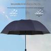 8-Rib Automatic Black Glue Umbrella: UV-Blocking, Rain or Sun Protection, Three-Fold Design