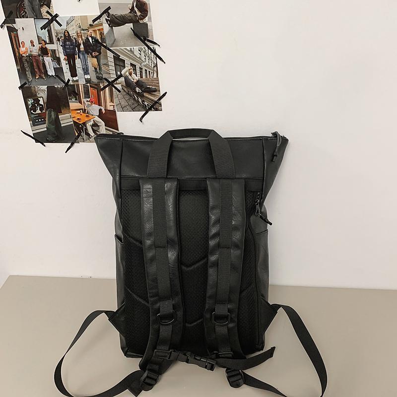 PU Backpack Men's Laptop Backpack Student Travel Commuter Bag
