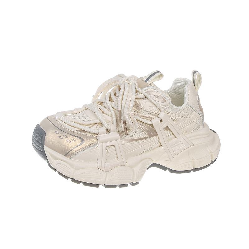 

Модные кроссовки на платформе в стиле «папины кроссовки» 2025 весна новинка сетчатые дышащие увеличивающие рост мягкая подошва универсальные легкие спортивные и повседневные туфли 40 шампанского