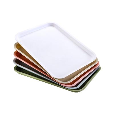 High Quality Multicolor Serving Tray Multi-sizes Rectangle Storage Shallow Tray Anti-Slip Plastic Food Tray Fruit Dessert