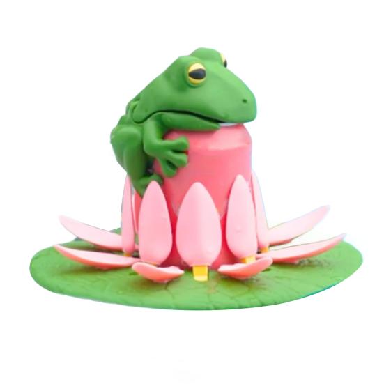 Frog Can Lid Lily Pad Cup Holder Set Reusable Soda Can Cover Secure Can Lids with Cup Holder Whimsical Drink Accessories