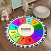 Music Theme Round Carpet Colorful Notes Design Children's Crawling Mats Kids Room Educational Decoration Soft Non-Slip Rug