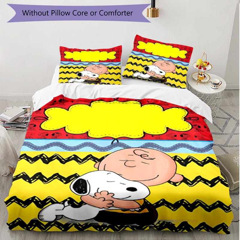 3pcs Duvet Cover Set (1*Duvet Cover + 2*Pillowcase, Without Core), Snoopy Print Soft All‑Season Bedding Set, Home Bedroom Decor Gift
