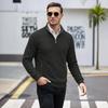 Men's Stand Collar Sweatshirt European Size Loose Fit Zip Pockets Casual Athletic Pullover for Spring and