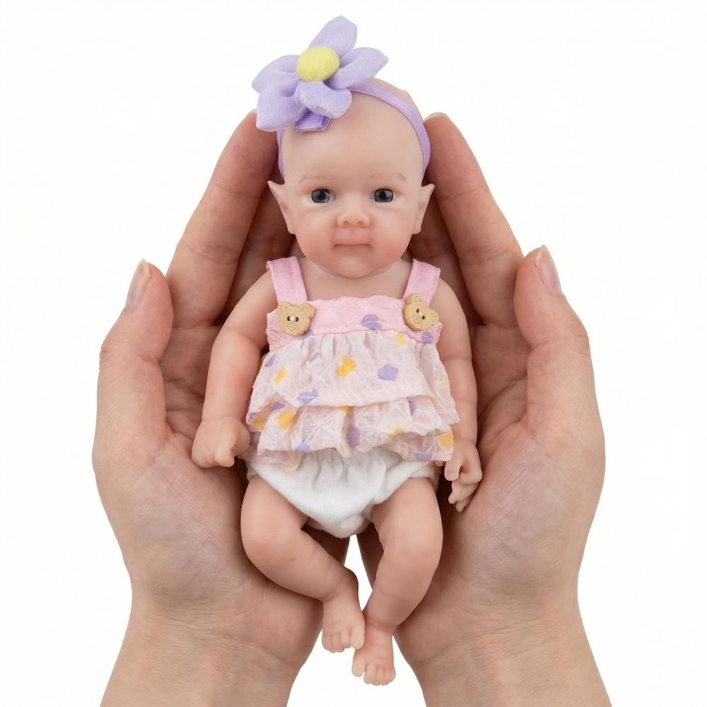 8 Inch Elastic Solid Pure Silicone Reborn Babies Doll Bettie Soft Stretchable Limbs Simulation Doll Truth Like Mini Toy Baby Dolls for Kids Xmas Gifts