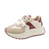 New Summer and Autumn Thick-soled Women's Shoes Height-enhancing Casual Splicing Leather Sports Shoes, Student Trend