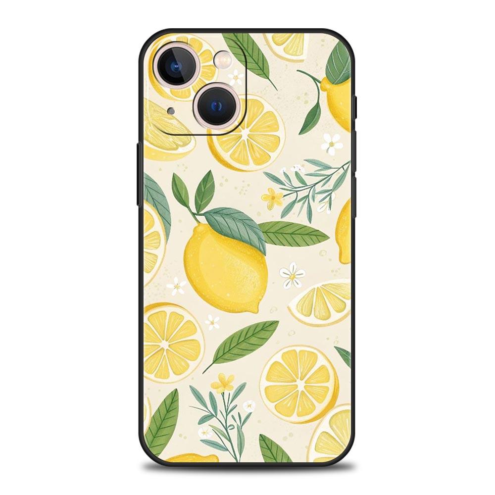 Summer Fresh Fruit Lemon Print Phone Case Cover for iPhone 17 16 15 14 13 12 11 Pro Max 17 Air Plus Shockproof Soft TPU Shell