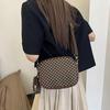Vintage Trend Quadratische Umhängetasche mit kleinem Beutelmuster PU-Leder Damen Schultertasche
