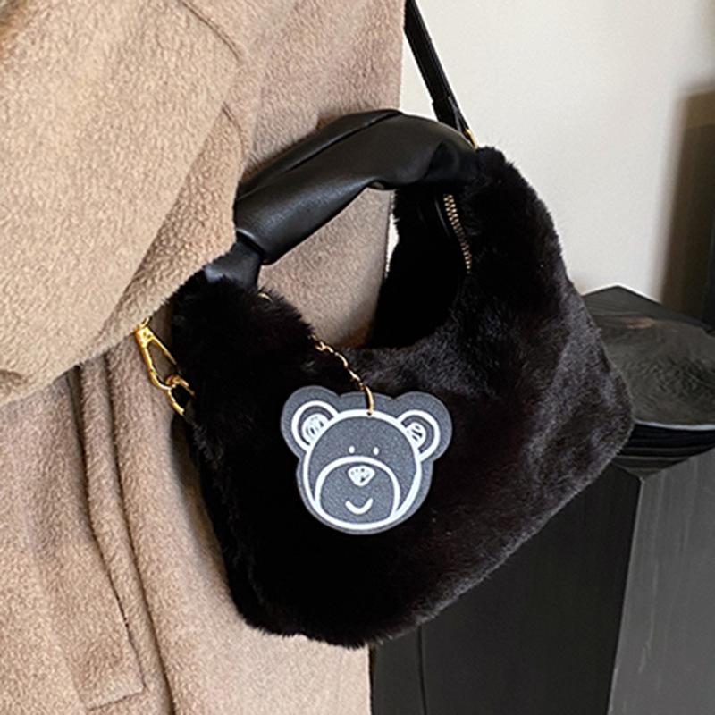 Plush bag high value plush 2025 autumn new handbag bag trend niche fashion messenger small bag