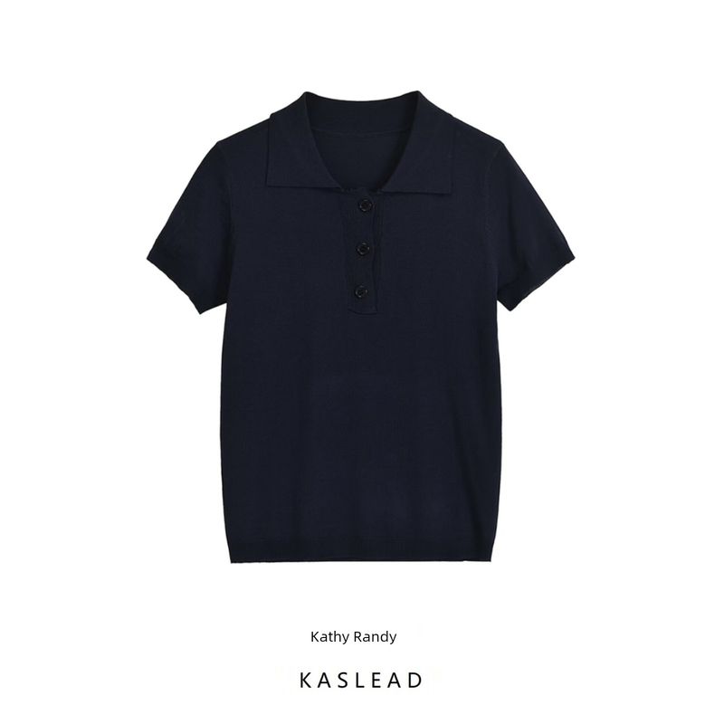 Kaslead New Arrival Women's Fashion Style Fashion Silm Short-Sleeved Knitting Polo Shirt T-shirt 9598061