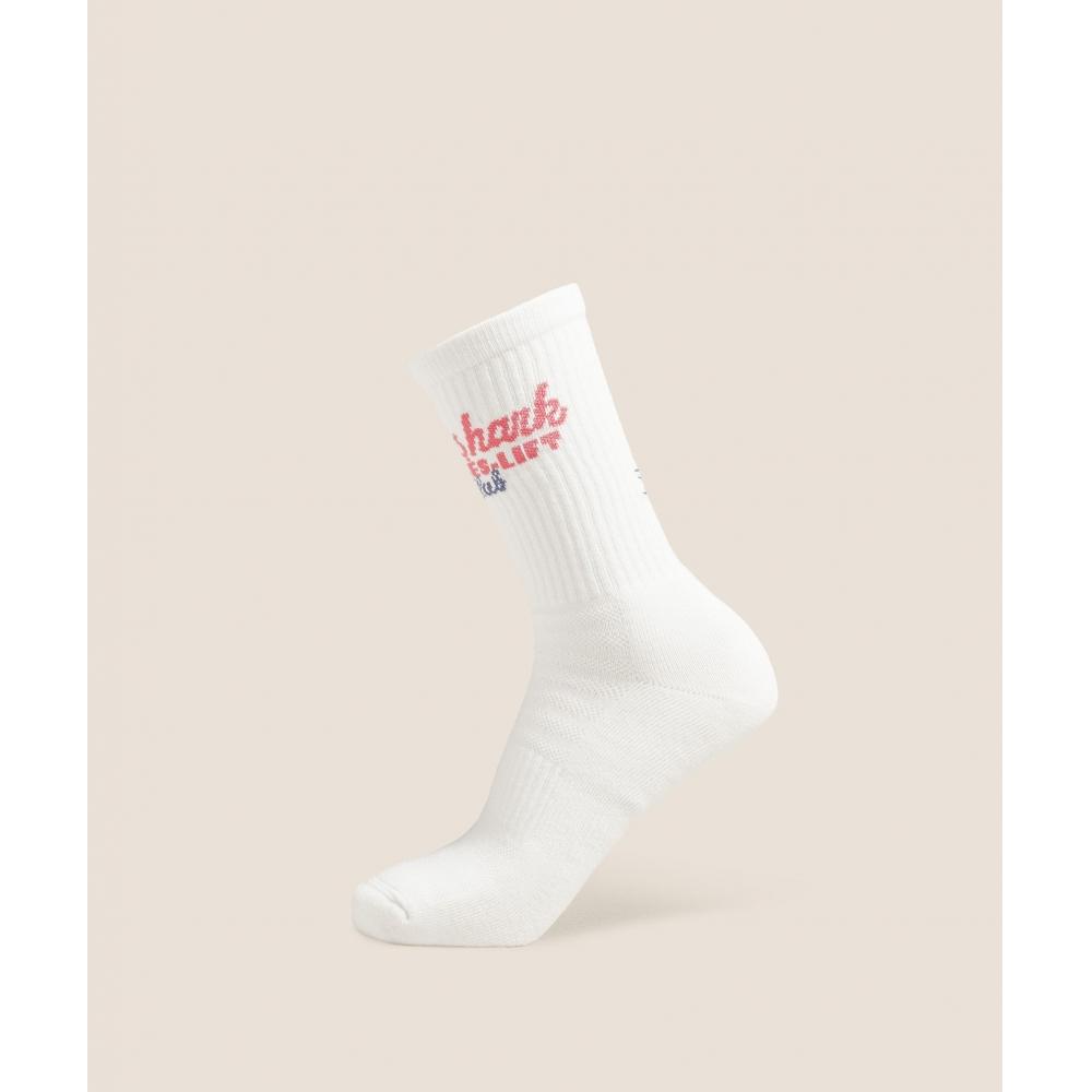 Gymshark Apres Lift Graphic Crew Sock Single Soft White I1c6t Wcmy