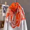 Autumn and Winter New Imitation Cashmere Scarf Thickened and Lengthened Horse Printing Scarf Antique Versatile Shawl with Dual-purpose Outside
