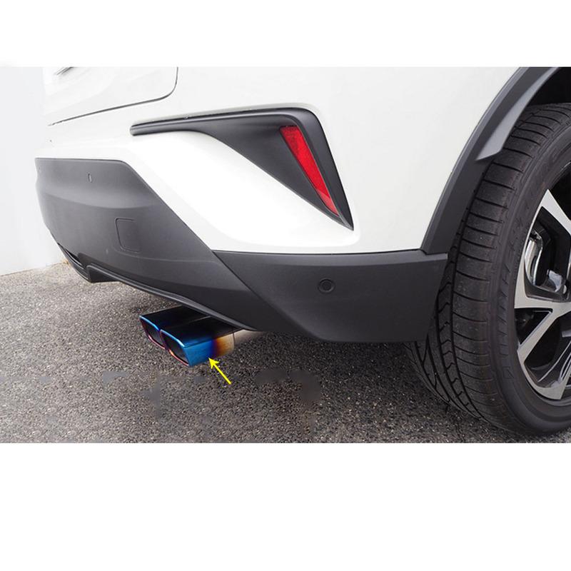 For Toyota C-HR CHR 2017 2018    Muffler Exterior End Pipe Dedicate Steel Exhaust Tip Tail Frame Stick Hood Outlet