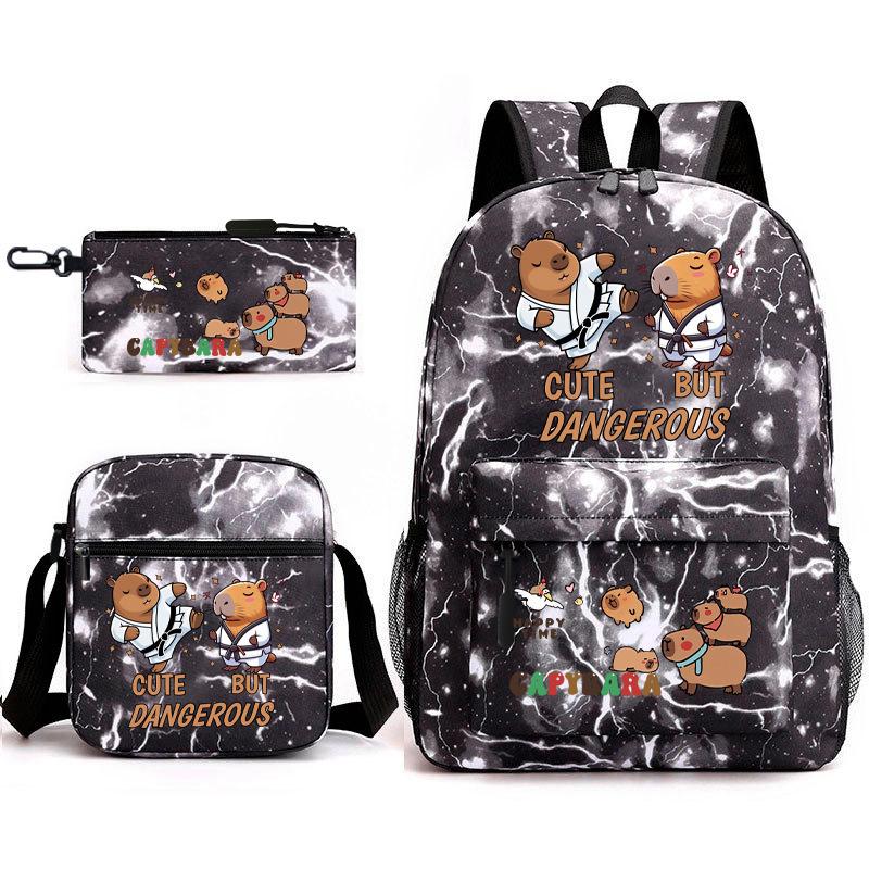 3-teiliges Schulrucksack-Set für Schüler Große Kapazität Oxford-Stoff Schultasche mit Schultergurt und Federmäppchen