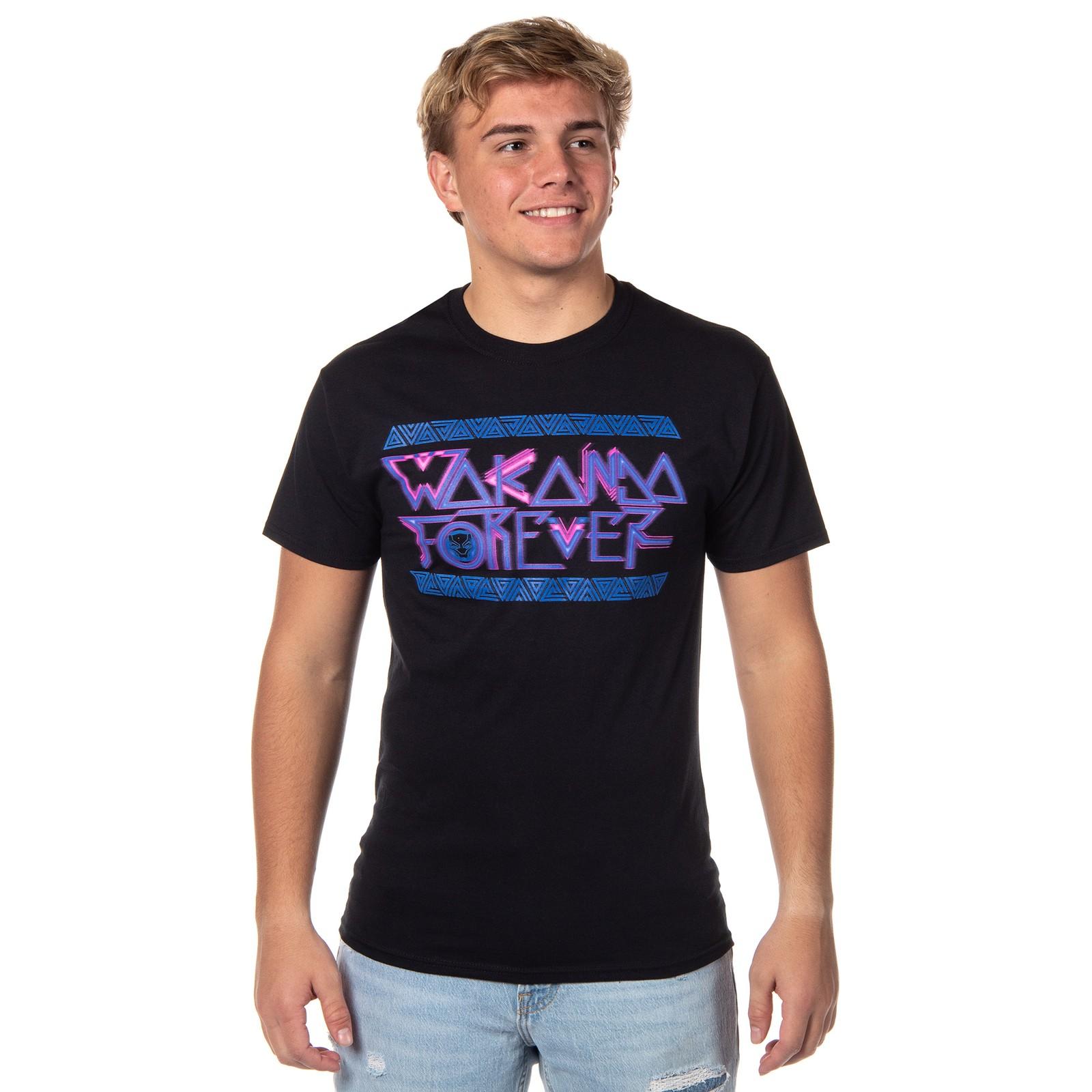 Black Panther Wakanda Forever Men s Neon Logo T-Shirt XXL