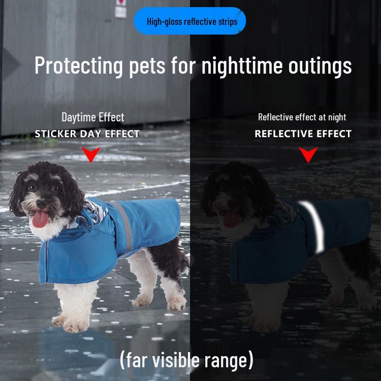 Universal Dog Raincoat with Foot Covers & Leash Access, Animal Design & Belly Wrap - Fits Small to Large Breeds