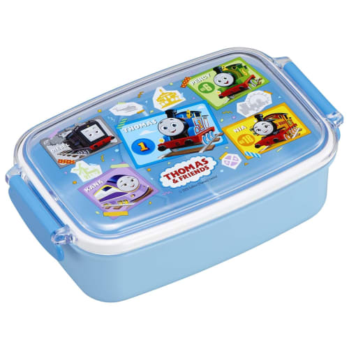 OSK Thomas the Tank Engine Lunch Box, Blue (PL-1R), Dishwasher and Microwave Safe, with Dividers