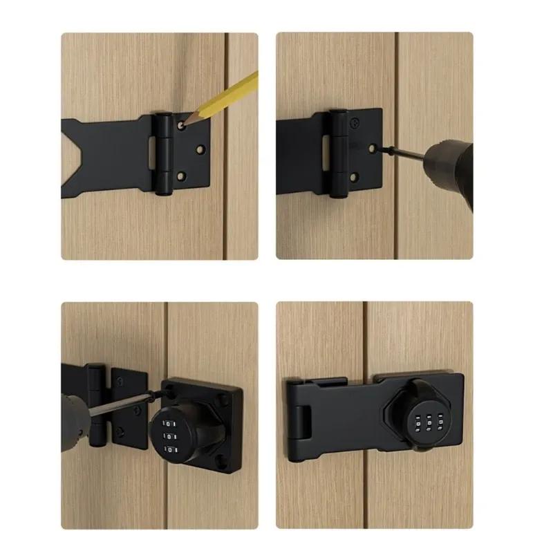 Degree Combination Lock Latch Bolt Latch Door Hitch Sliding Door Lock Open Lock Room Doors Security Doorer Buckle