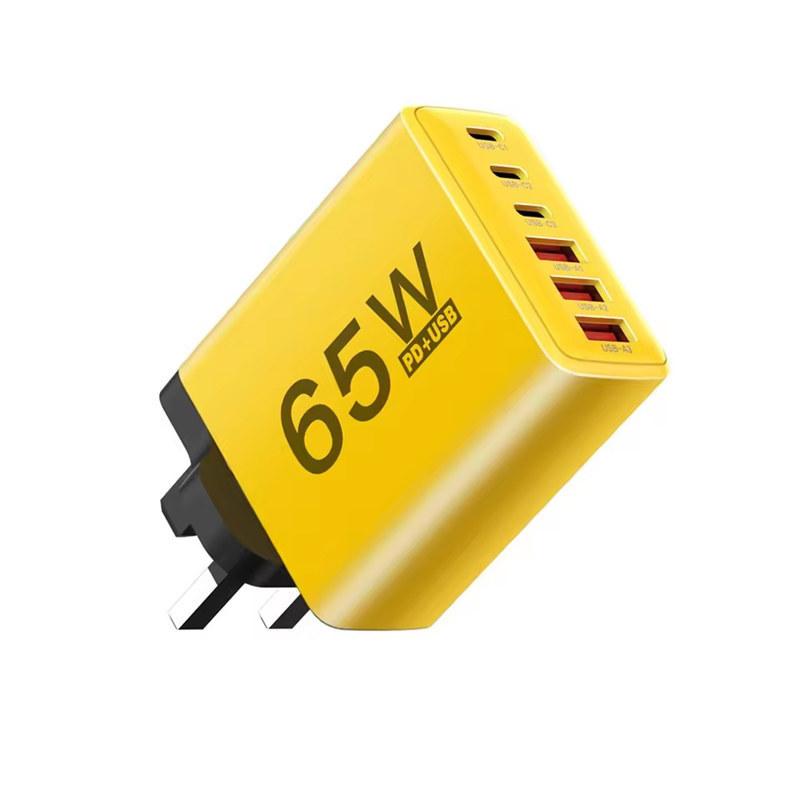 USB Typ Ladegerät 65W 6 Anschlüsse Schnellladung Wandladegerät Für iPhone Samsung Xiaomi Huawei USB Handy-Ladeadapter