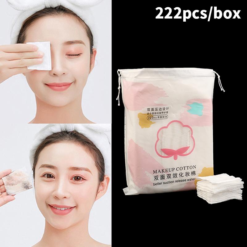 

222 шт хлопковые салфетки для макияжа, мягкие подушечки для снятия, удобное очищение лица