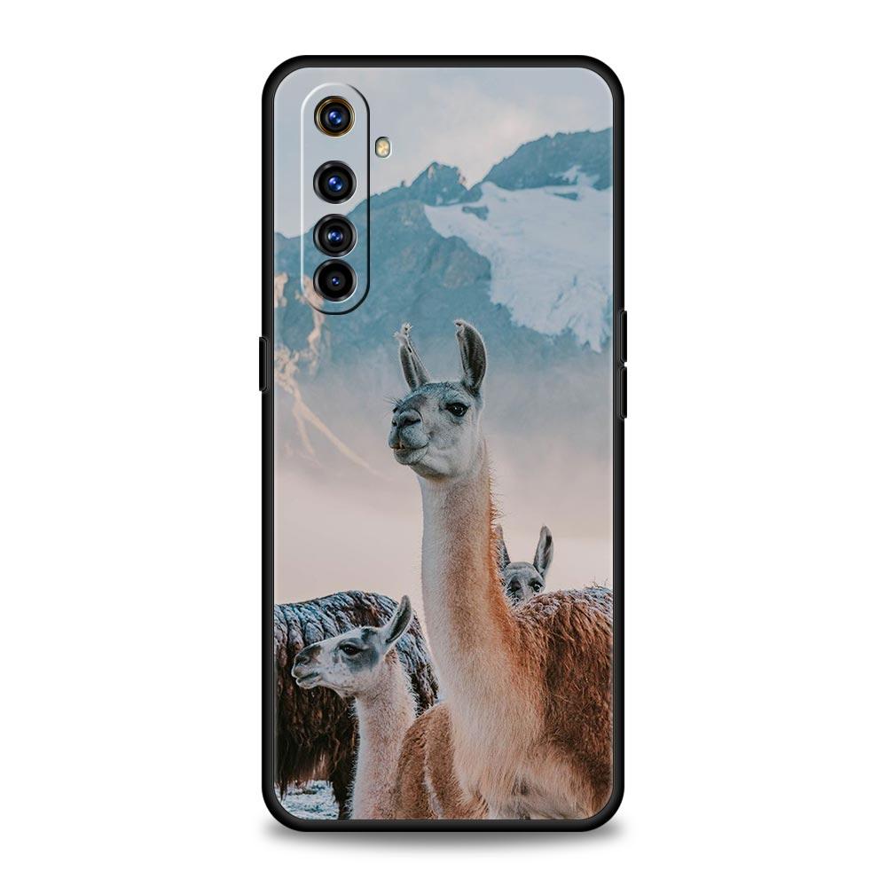 Kawaii Alpaca lovely Phone Case For Realme 12 11 10 9 8 5G 7 6 GT5 GT3 GT2 Pro Plus C21 C11 C25 C35 GT Neo 2 3 3T 5 Soft Cover