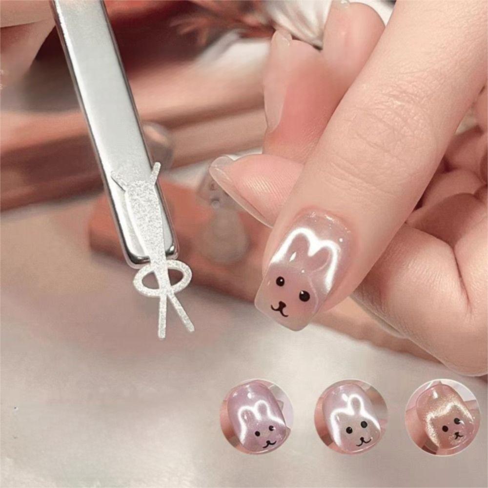 Iron Cat Eye Magnet for Nails Rabbit Shaped Guide Nail Magnet Line  for Nail Art Accessories