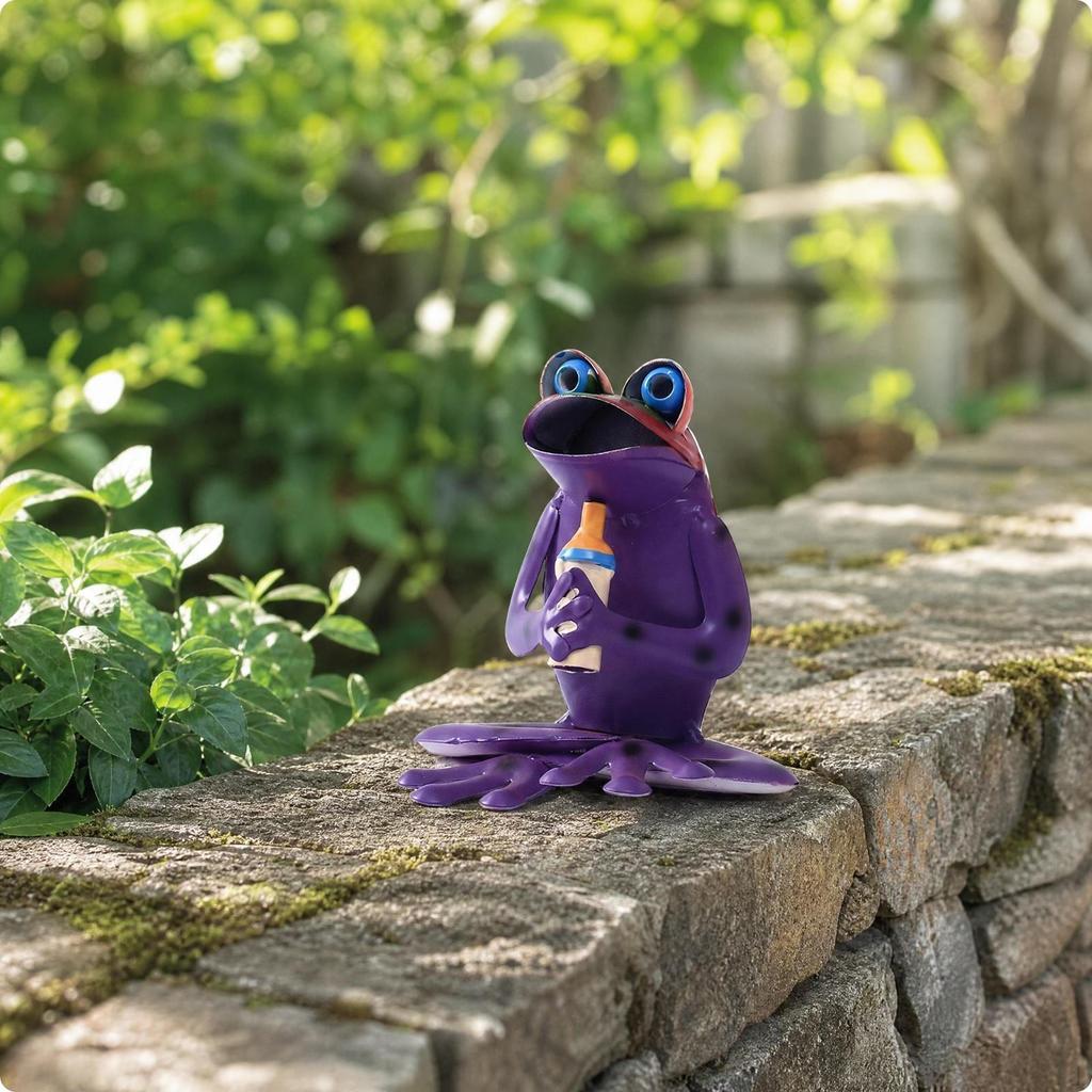 Frog Garden Statue Metal Decoration Weatherproof for Yard