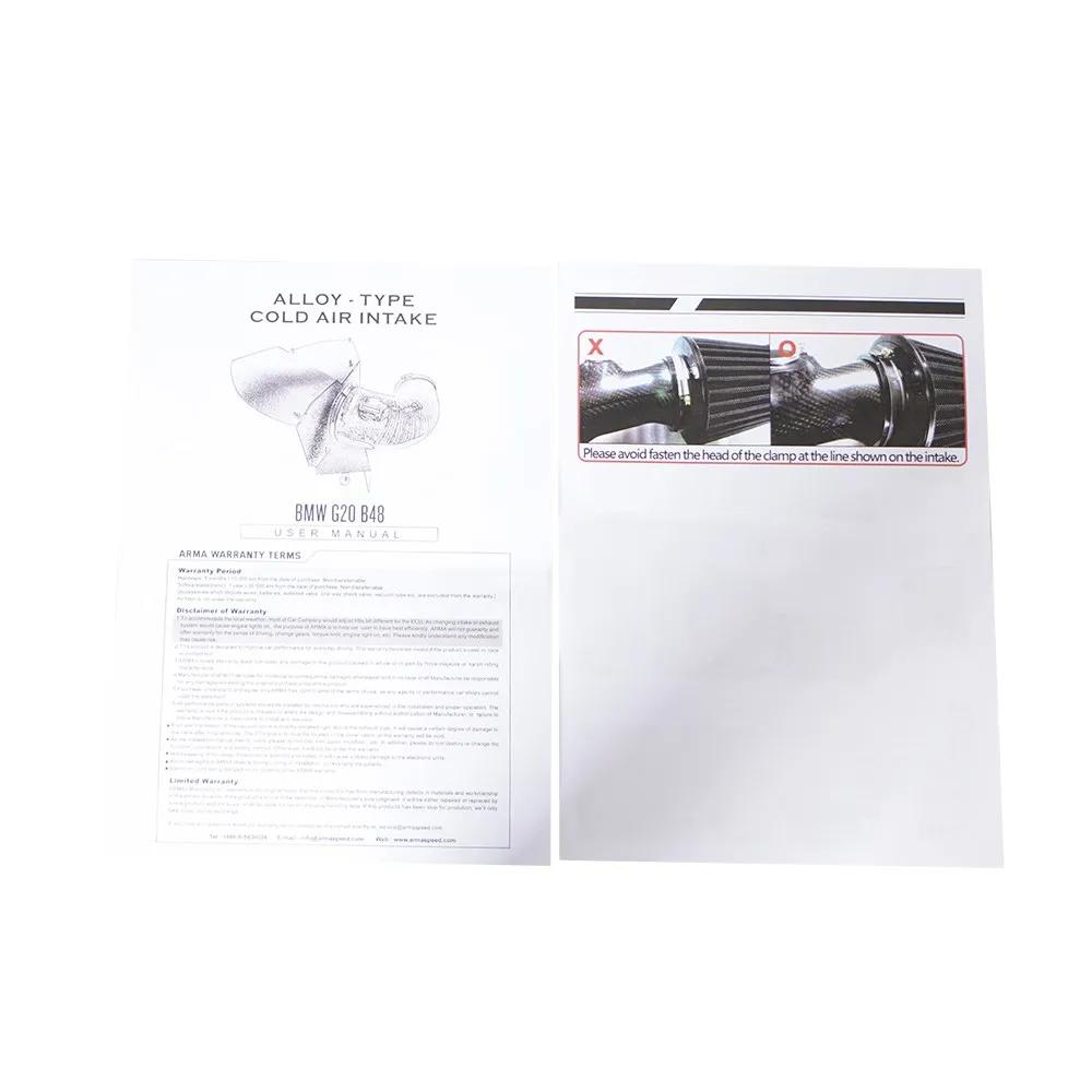 Hot Tube Intake Pipe Kit Black Cold Air Filter System Engine Parts Car Air Intake Duct Tube For BMW G20 G21 320I 330I Aluminium