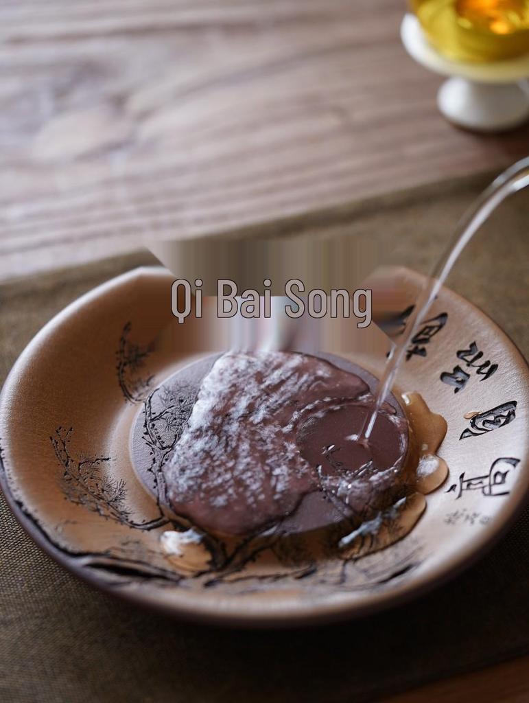 Yixing Zisha Pine Wave Purple Clay Hand-Carved Tea Tray