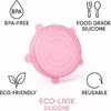 Silicone Stretch Lids Pink (6 Pack) Reble Airtight Food Covers for Bowls, Containers & Fruits |Elastic BPA-Free Stretchable Lids | Microwave, Freezer