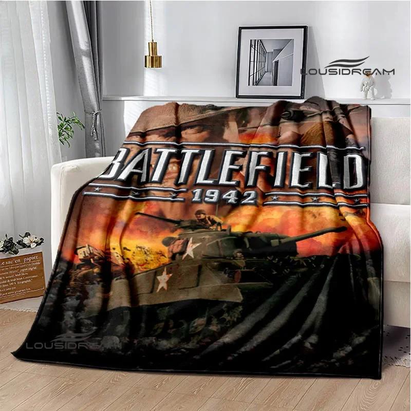 D Game Battlefield Printed Throw Blanket  Soft Warm Fashionable Home Textile for Travel Birthday Gifts