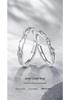 Sterling Silver Couple Rings: Twisted Pattern, Diamond Inlay, Open Design – Perfect for Anniversaries.